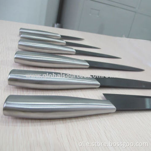 Ceramic Chef's Knife Set with Metal Handle, 35-42 Degrees Cutting Edge Angle